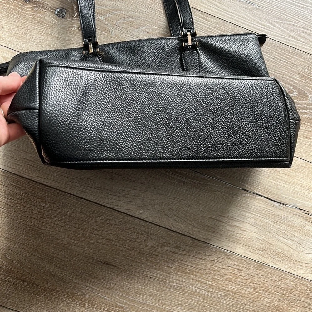 Naturalizer Black Faux Pebbled Leather Shoulder Bag